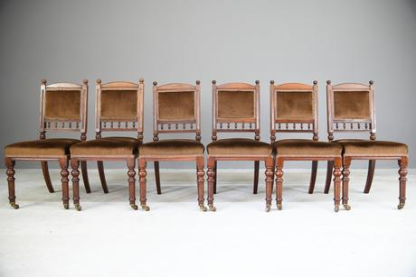 6 Victorian Walnut Dining Chairs (1 of 11)