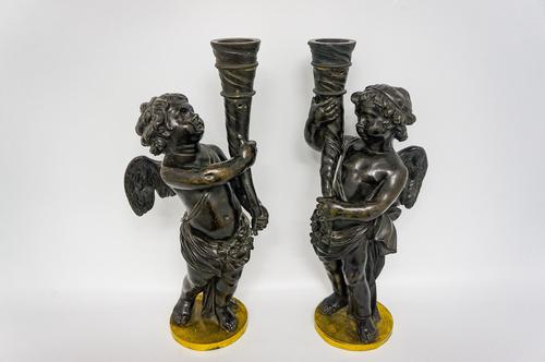 Pair of Victorian Bronze Cherubs (1 of 4)