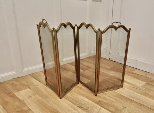 4 Fold Brass Fire Guard for Inglenook Fireplace (1 of 6)