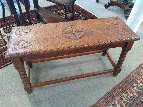 Victorian Oak Bench (1 of 3)