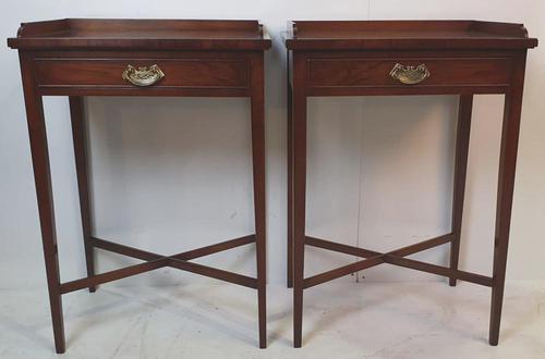 Hand Made Pair of 20th Century Walnut Side Tables (1 of 4) Hand Made Pair of 20th Century Walnut Side Tables (1 of 4)