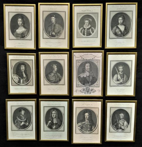 Rare Set of 12 Original 18th Century Engraving's of Kings & Queens of England (1 of 18) Rare Set of 12 Original 18th Century Engraving's of Kings & Queens of England (1 of 18)