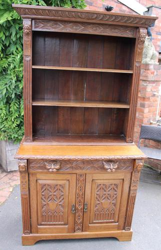 1900's Large Carved Oak Bookcase with Good Carving (1 of 6) 1900's Large Carved Oak Bookcase with Good Carving (1 of 6)