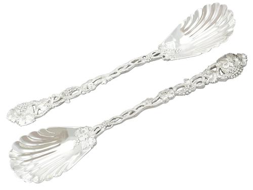 Sterling Silver Serving Spoons - Antique Victorian 1850 (1 of 9)