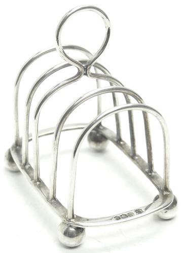 English Antique Solid Silver Toast Rack, Super Design Fresh & Clean c.1921 (1 of 4)