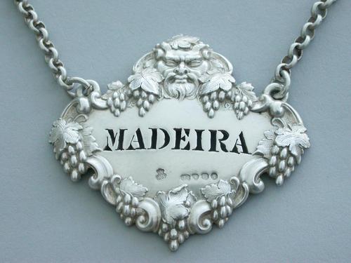 Victorian Cast Silver Bacchus Mask Wine Label 'Madeira' (1 of 10) Victorian Cast Silver Bacchus Mask Wine Label 'Madeira' (1 of 10)