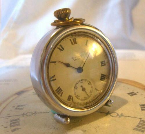 Vintage Smiths or Ingersoll Pocket Watch Case 1940s Original Chrome Bedside Case (1 of 11)