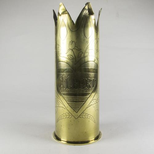 WW1 Trench Art Brass Vase (1 of 4)