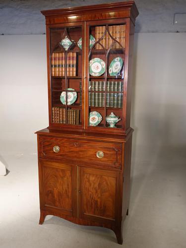 Attractive Regency Period Mahogany Secretaire Bookcase (1 of 5)