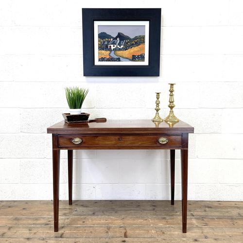 19th Century Mahogany Fold Over Tea Table (1 of 12)