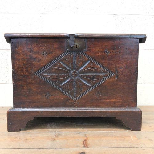 Antique Carved Oak Coffer (1 of 7)