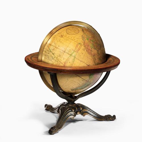 12 inch Franklin terrestrial table globe by Nims & Co, New York (1 of 4) 12 inch Franklin terrestrial table globe by Nims & Co, New York (1 of 4)
