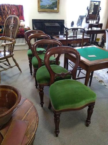 Set of Four Victorian Mahogany Balloon Back Dining Chairs (1 of 7)