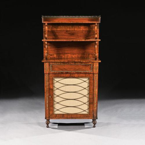 Fine Regency Brass Inlaid Rosewood Chiffonier Of Narrow Proportions (1 of 7)