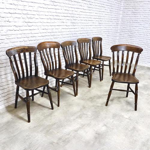 Matched Set of 6 Windsor Lathback Kitchen Chairs (1 of 7)