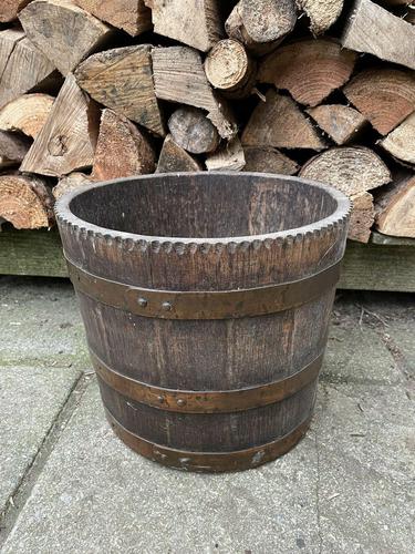 Oak and Copper Fireside Bin (1 of 4)