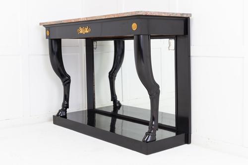 19th Century French Ebonised Console Table with Marble Top (1 of 6) 19th Century French Ebonised Console Table with Marble Top (1 of 6)