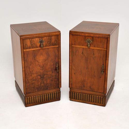 Pair of Art Deco Burr Walnut Bedside Cabinets (1 of 12)