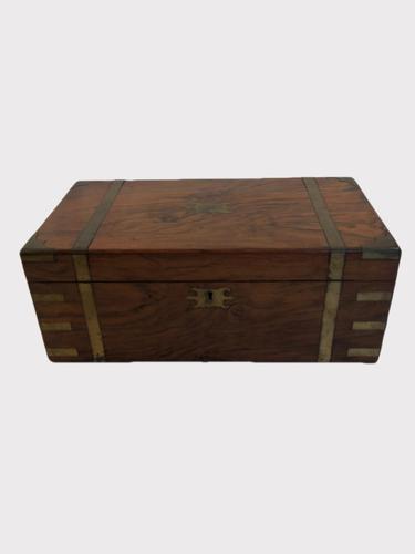 Antique Victorian Quality Burr Walnut Brass Bound Writing Box (1 of 8) Antique Victorian Quality Burr Walnut Brass Bound Writing Box (1 of 8)