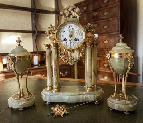 French Onyx Clock Set (1 of 3) French Onyx Clock Set (1 of 3)