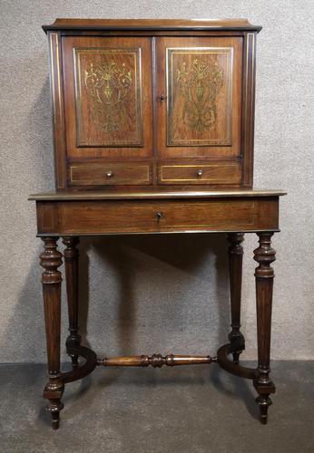 19th Century French Rosewood & Brass Inlaid Bonheur Du Jour (1 of 12) 19th Century French Rosewood & Brass Inlaid Bonheur Du Jour (1 of 12)