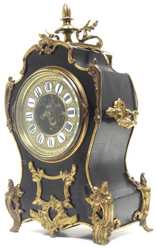 Fine French Ebony & Ormolu Boulle Mantel Clock – Farcot Skelton Dial 8 Day Mantle Clock (1 of 9) Fine French Ebony & Ormolu Boulle Mantel Clock – Farcot Skelton Dial 8 Day Mantle Clock (1 of 9)