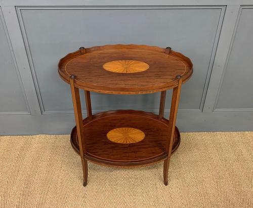 Edwardian Inlaid Mahogany 2 Tier Table (1 of 10)