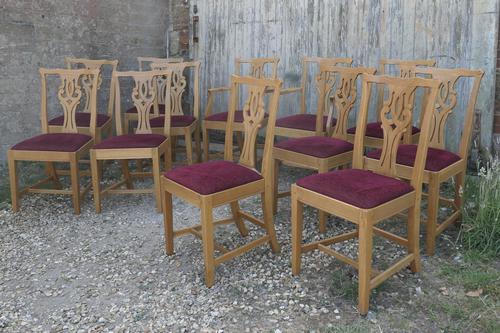 Set of 12 Golden Oak Chippendale Dining Chairs (1 of 9) Set of 12 Golden Oak Chippendale Dining Chairs (1 of 9)