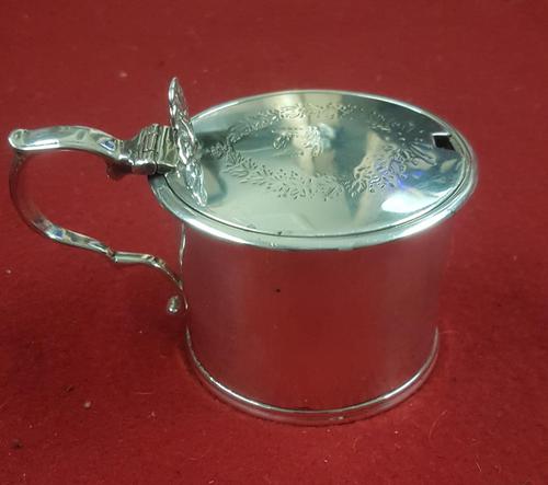 Heavy Sterling Silver Mustard Pot t/w Blue Liner (1 of 4)