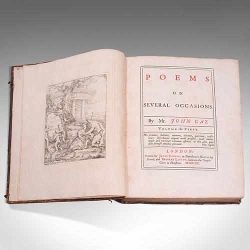 Antique Poetry Book, English, Leather Bound, Poems, John Gay, Georgian, 1720 (1 of 12)