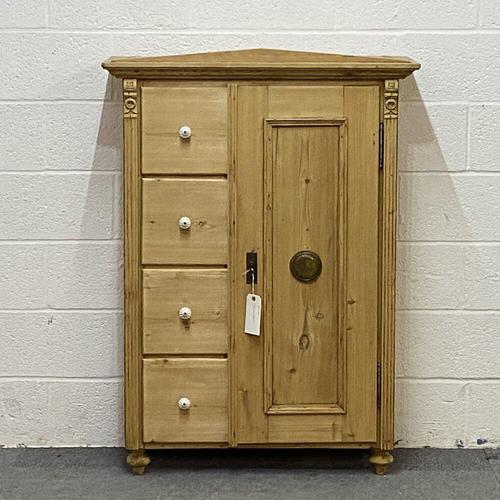 Antique Pine Bread Cupboard with Deep Drawers (1 of 6)