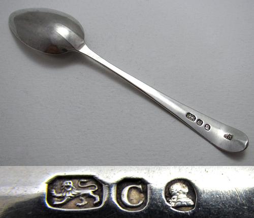 Antique George III 1798 Solid Sterling Silver Tea/  Coffee Spoon, 18th Century English Hallmarked (1 of 5)