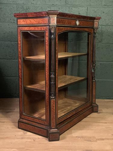 Superb ebonized and amboyna glazed pier cabinet (1 of 8) Superb ebonized and amboyna glazed pier cabinet (1 of 8)