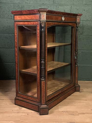 Superb ebonized and amboyna glazed pier cabinet (1 of 8)