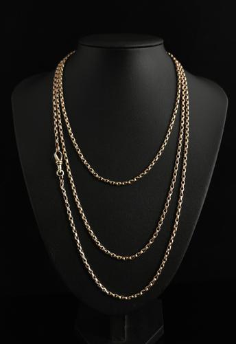 Antique Victorian 9ct Gold Longuard Chain, Muff Chain Necklace (1 of 1) Antique Victorian 9ct Gold Longuard Chain, Muff Chain Necklace (1 of 1)