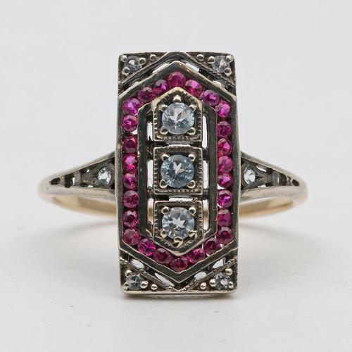 18ct Gold Ruby Art Deco Ring (1 of 2)