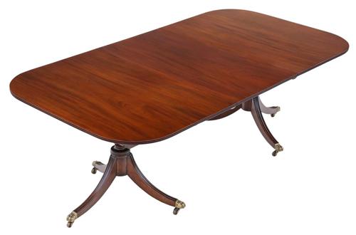 Antique Large 7'2" X 3'9" Fine Quality Mahogany Extending Twin Pedestal Dining Table C1900-1910 (1 of 8)