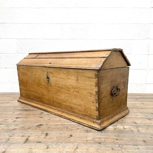 19th Century Antique Oak Dome Top Trunk (1 of 10)