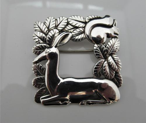 Georg Jensen/Arno Malinowski Silver Deer & Squirrel Brooch (1 of 7) Georg Jensen/Arno Malinowski Silver Deer & Squirrel Brooch (1 of 7)