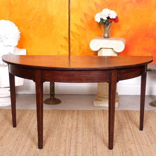 Georgian Demi Lune Console Table Mahogany Carved Hall Table (1 of 5)