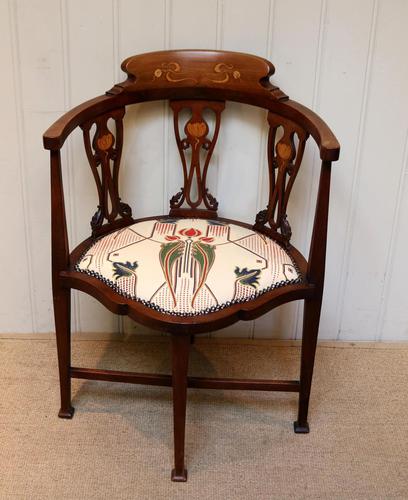 Mahogany Art Nouveau Corner Chair (1 of 10) Mahogany Art Nouveau Corner Chair (1 of 10)