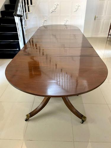 Large Antique George III Outstanding Quality Figured Mahogany 3 Pilar Dining Table (1 of 16)