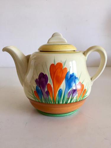 Clarice Cliff Bizarre  Autumn Crocus Tea Pot, Art Deco (1 of 10)