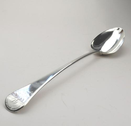 A Georgian Solid Silver Basting Spoon - Unusual Inscription C.1808 (1 of 8)