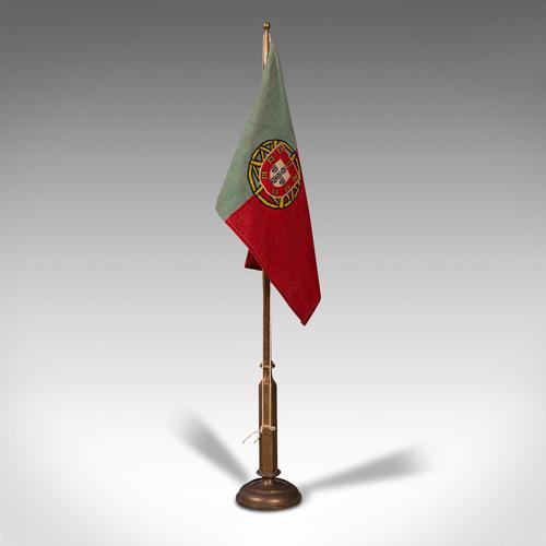 Antique Diplomat's Desk Flag, Continental, Brass, Portuguese, Circa 1920 (1 of 10)