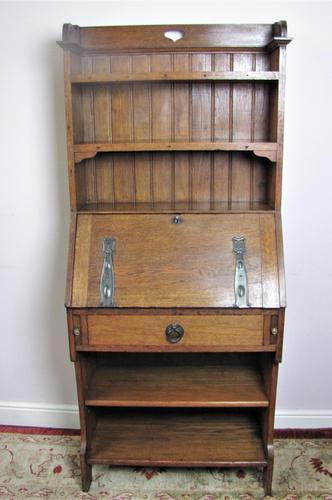 Arts & Crafts oak bureau bookcase (1 of 9)