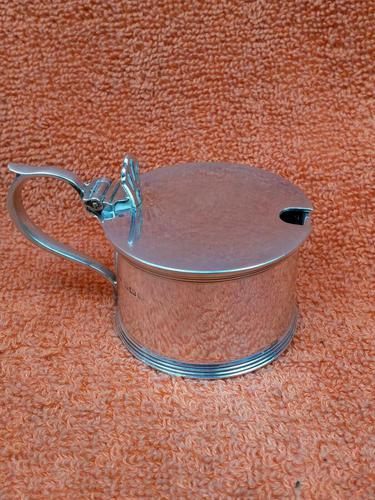 Antique Sterling Silver Hallmarked Mustard Pot & Blue Liner 1933, S Blanckensee & Son Ltd, Birmingham (1 of 10)