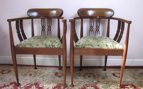 Pair of Edwardian Tub Chairs (1 of 5)