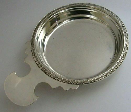 Large English Solid Sterling Silver Wine Taster or Porringer 1936 (1 of 6)