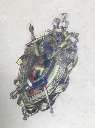 Original Mixed Media Design for a Scottish Broach Turn of the 19th Century Framed (1 of 2) Original Mixed Media Design for a Scottish Broach Turn of the 19th Century Framed (1 of 2)